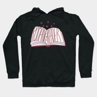 Romance reader open book with red hearts Hoodie